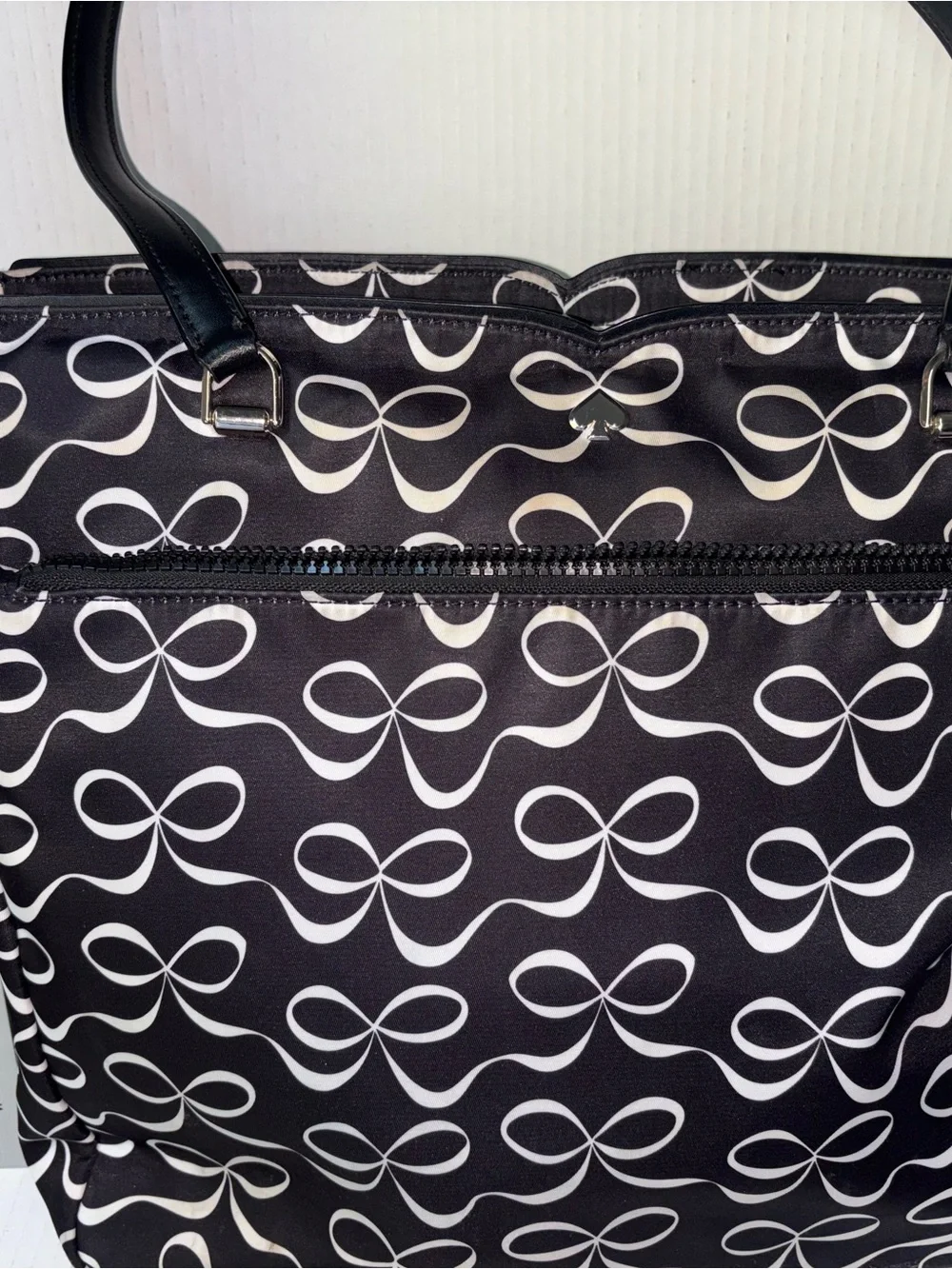 Kate Spade Black and White Bow large Tote